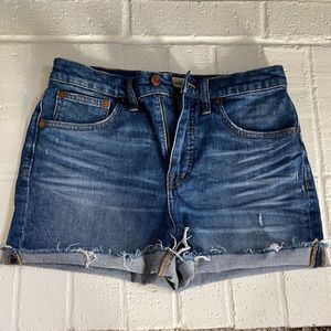 Madewell high rise jean shorts